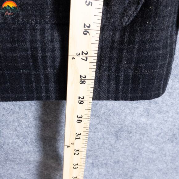 Old Navy Shacket Black Plaid Wool Blend Jacket Button Front Cabin Men's Size XL - Picture 6 of 10